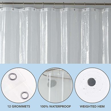 Host & Home PEVA Shower Curtain Liner (8G) 72x72 Transprt (2/Pack)
