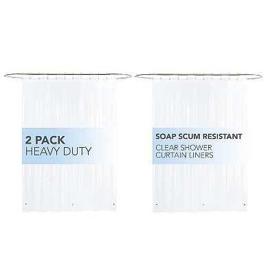 Host & Home PEVA Shower Curtain Liner (8G) 72x72 Transprt (2/Pack)