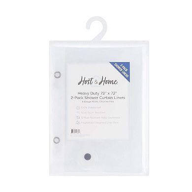 Host & Home PEVA Shower Curtain Liner (8G) 72x72 Transprt (2/Pack)