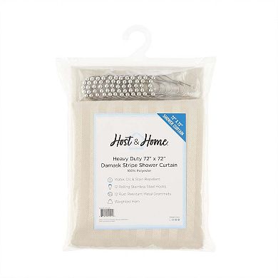 Host & Home Poly Shower Curtain Set 72x72 Damask Pattern