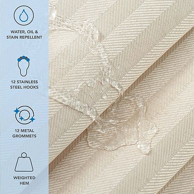 Host & Home Poly Shower Curtain Set 72x72 Damask Pattern