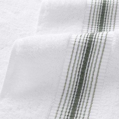 Aston & Arden Turkish Cotton Striped Hand Towels (4 Pack),18x32