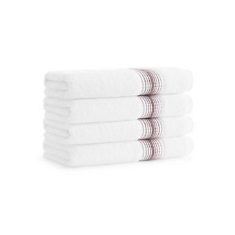 Aston & Arden Turkish Cotton Striped Hand Towels (4 Pack),18x32