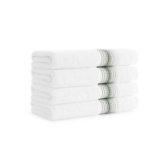 Aston & Arden Turkish Cotton Striped Hand Towels (4 Pack),18x32