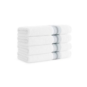 Aston & Arden Turkish Cotton Striped Hand Towels (4 Pack),18x32