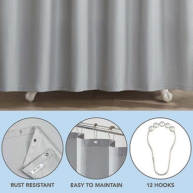 Host & Home Poly Shower Curtain Set 72x72 Raindrop Pattern