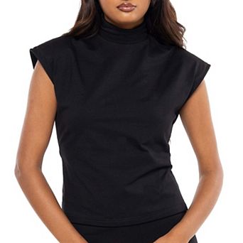 Sleeveless Zip Turtleneck Top