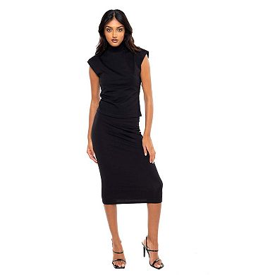 Sleeveless Zip Turtleneck Top