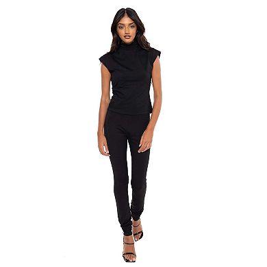 Sleeveless Zip Turtleneck Top