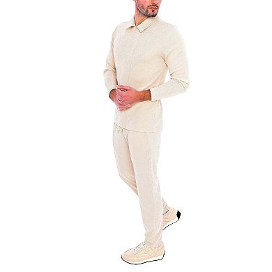 Mens Long Sleeve Zip Neck Knit Top