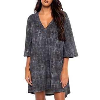 Oversized V-Neck Scratch Dress