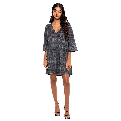 Oversized V-Neck Scratch Dress