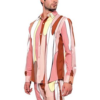 Men's Retro Drip Long Sleeve Shirt