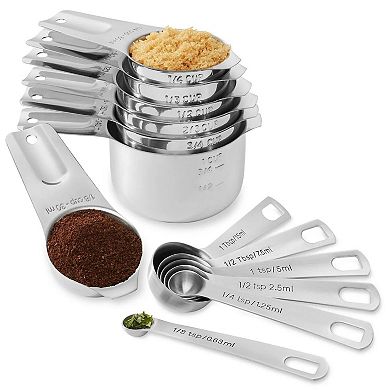 13-Pieces Stainless Steel Measuring Cup and Spoon Set