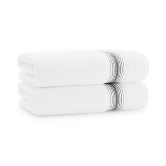 Aston & Arden Turkish Cotton Striped Bath Towels (2 Pack), 30x60