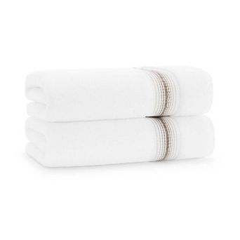 Aston & Arden Turkish Cotton Striped Bath Towels (2 Pack), 30x60