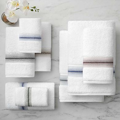 Aston & Arden Turkish Cotton Striped Washcloths (8 Pack), 13x13, Ring Spun Cotton