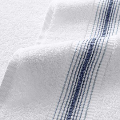 Aston & Arden Turkish Cotton Striped Washcloths (8 Pack), 13x13, Ring Spun Cotton