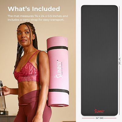 Sunny Health & Fitness Premium 1/2-Inch Extra Thick Exercise Yoga