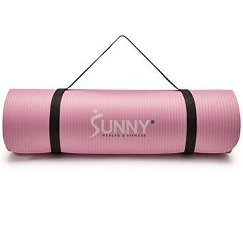 Sunny Health & Fitness Premium 1/2-Inch Extra Thick Exercise Yoga Mat Pink
