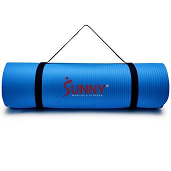 Sunny Health & Fitness Premium 1/2-Inch Extra Thick Exercise Yoga Mat Blue