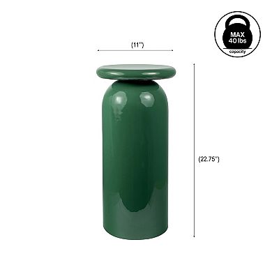 Miles Mid-Century Modern Metal Sleek Cylinder Drink Table