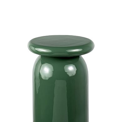 Miles Mid-Century Modern Metal Sleek Cylinder Drink Table