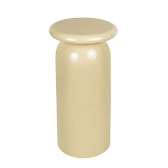 Miles 22.75" Mid-Century Modern Metal Sleek Cylinder Drink Table and Decorative End Table