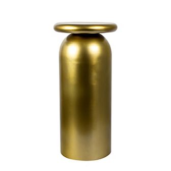 Miles Mid-Century Modern Metal Sleek Cylinder Drink Table