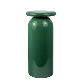 Miles 22.75" Mid-Century Modern Metal Sleek Cylinder Drink Table and Decorative End Table