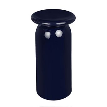 Miles 22.75" Mid-Century Modern Metal Sleek Cylinder Drink Table and Decorative End Table