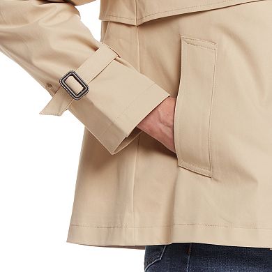 Women's Weathercast Double Breasted A-Line Trench Coat
