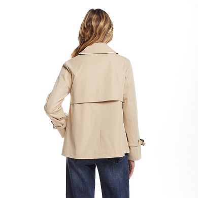 Women's Weathercast Double Breasted A-Line Trench Coat