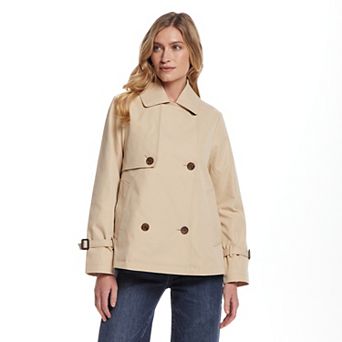 Women's Weathercast Double Breasted A-Line Trench Coat