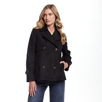 Women's Weathercast Double Breasted A-Line Trench Coat