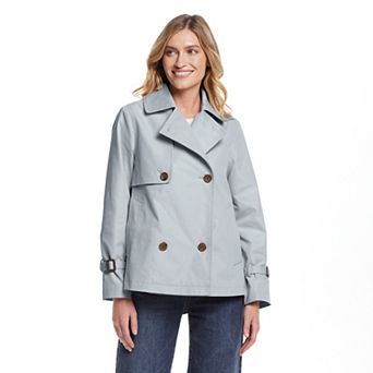 Women's Weathercast Double Breasted A-Line Trench Coat