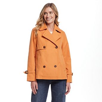 Women's Weathercast Double Breasted A-Line Trench Coat