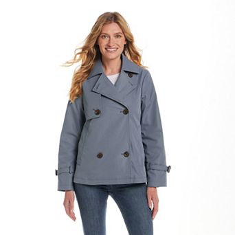 Women's Weathercast Double Breasted A-Line Trench Coat