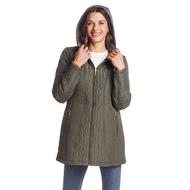 Women's Weathercast Quilted Hooded Front Zip Walker Jacket