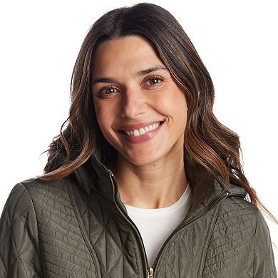 Women's Weathercast Quilted Hooded Front Zip Walker Jacket