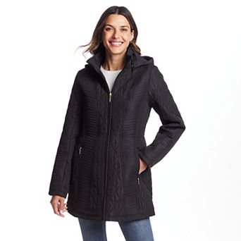 Women's Weathercast Quilted Hooded Front Zip Walker Jacket