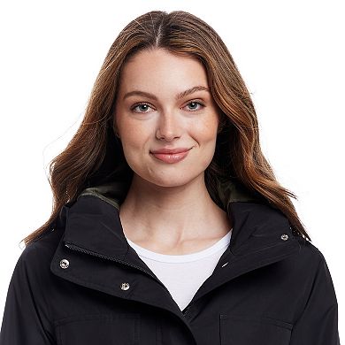 Women's Weathercast Utilitarian Hooded Rain Anorak Jacket