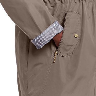 Plus Size Weathercast Hooded Anorak with Turn Back Cuffs