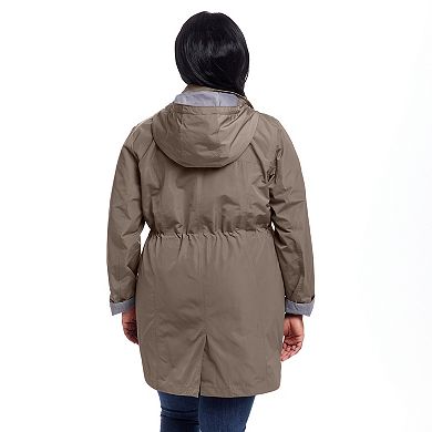 Plus Size Weathercast Hooded Anorak with Turn Back Cuffs
