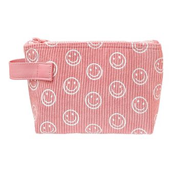 Juniors Smiley Face Corduroy Cosmetic Bag