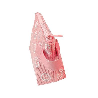 Juniors Smiley Face Corduroy Cosmetic Bag