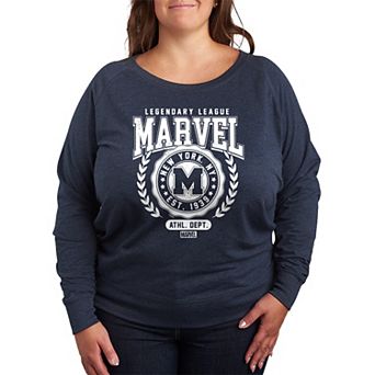 Plus Size Marvel Collegiate League French Terry Long Sleeve Tee
