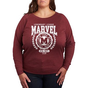 Plus Size Marvel Collegiate League French Terry Long Sleeve Tee