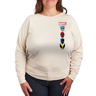 Plus Size Marvel Icons French Terry Long Sleeve Tee