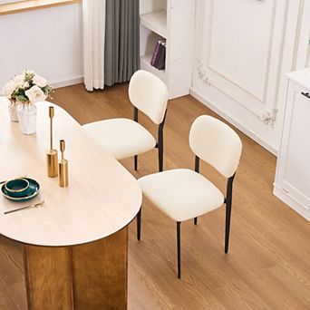 Unikome 2 Pack Teddy Velvet Dining Chairs - Stylish Comfort for Modern Dining Spaces